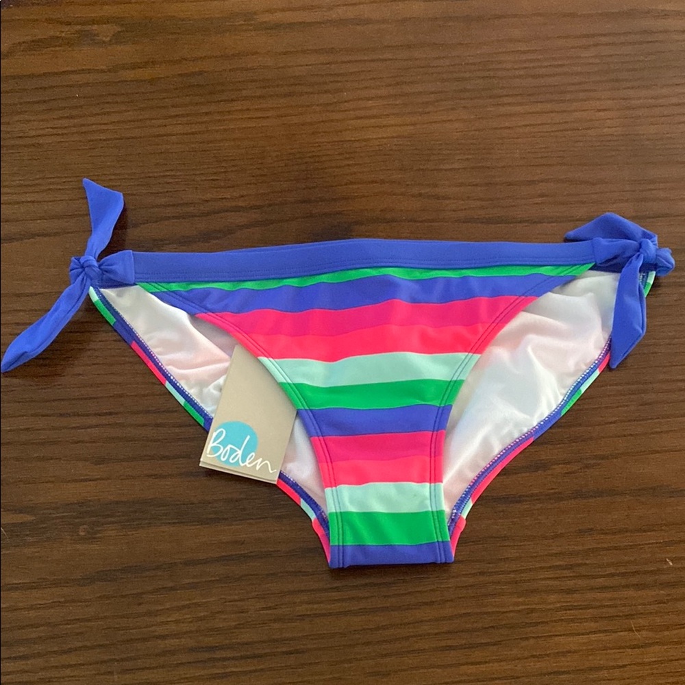 Boden Vibrant Striped Bikini Bottom